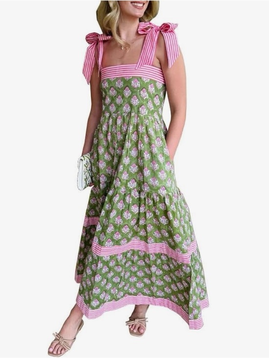 Dresses & Skirts - 💐 Floral Tie-Shoulder Maxi Sundress NWT